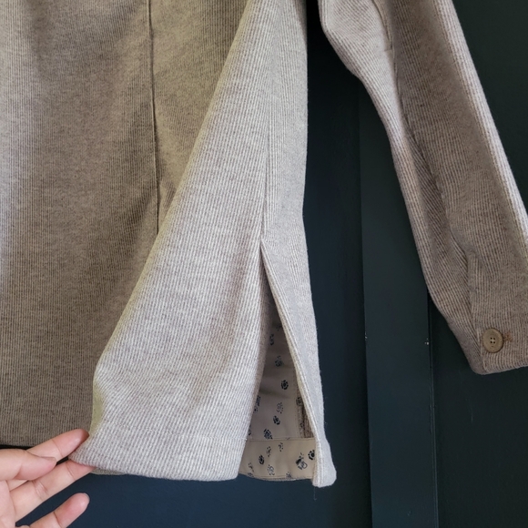 NWOT PILCRO Anthropologie Oversized Academia Blazer Jacket Stripe Beige Small - Picture 13 of 15